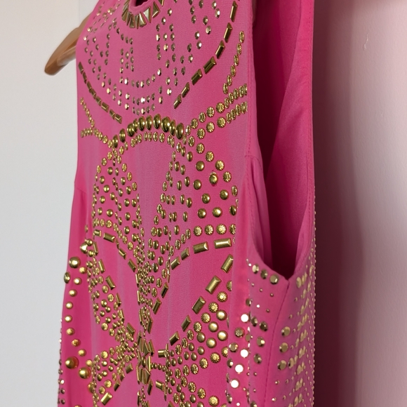 Versace x H&M Studded Hot Pink Silk Dress - Picture 2 of 6